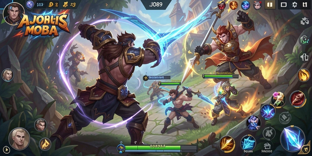 Gameplay menakjubkan dalam arena MOBA AJO89.
