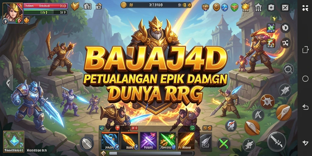 Screenshot gameplay BAJAJ4D menampilkan pertempuran seru di dunia RPG yang indah.