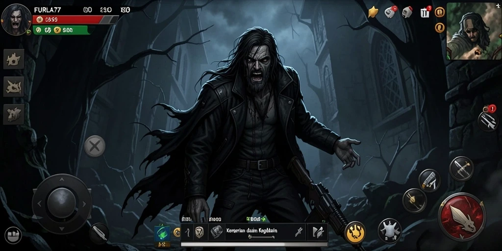 Tampilan gameplay <strong>FURLA77</strong> yang menegangkan dan menyeramkan.