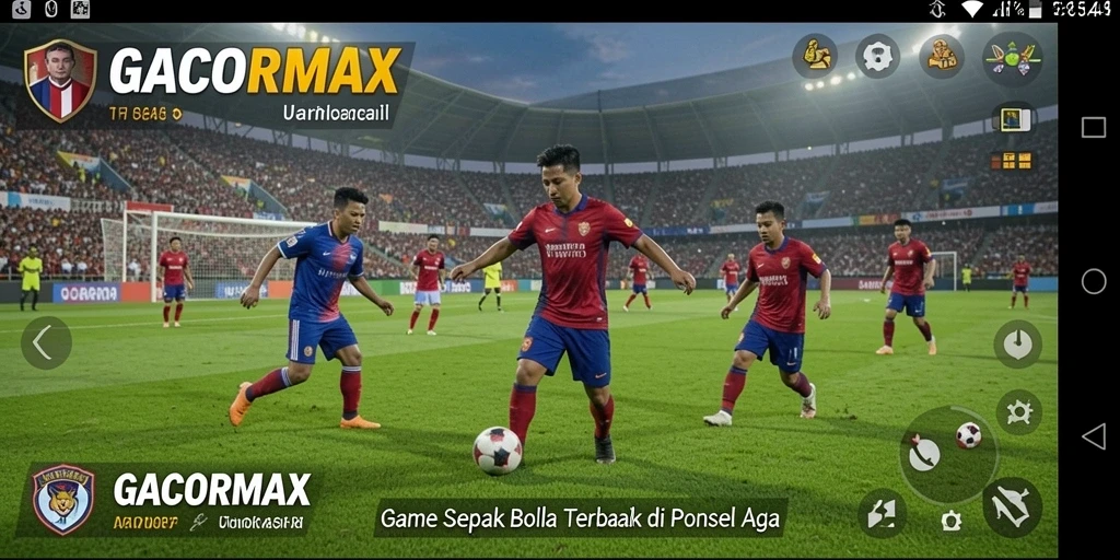 Tampilan gameplay GACORMAX yang menghadirkan aksi sepak bola seru.