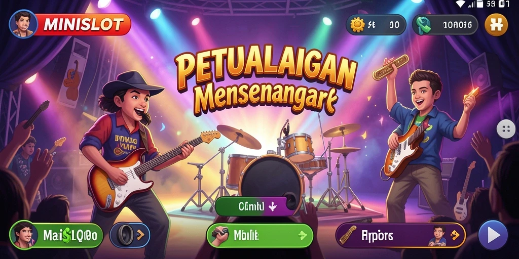 Screenshot gameplay MINISLOT dengan musik yang seru dan interaksi menarik.