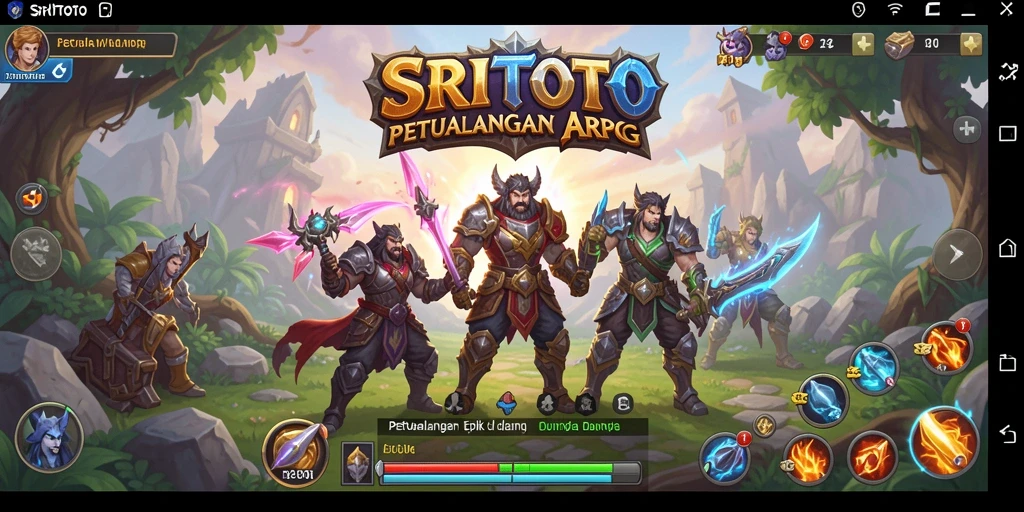 Tampilan gameplay SRITOTO yang mendebarkan dengan pertarungan ARPG.
